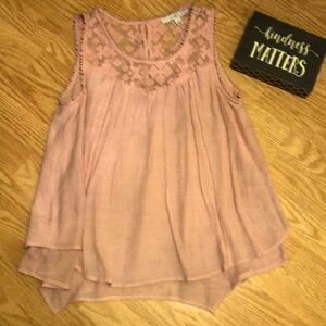 Light Pink Boho Tank Top